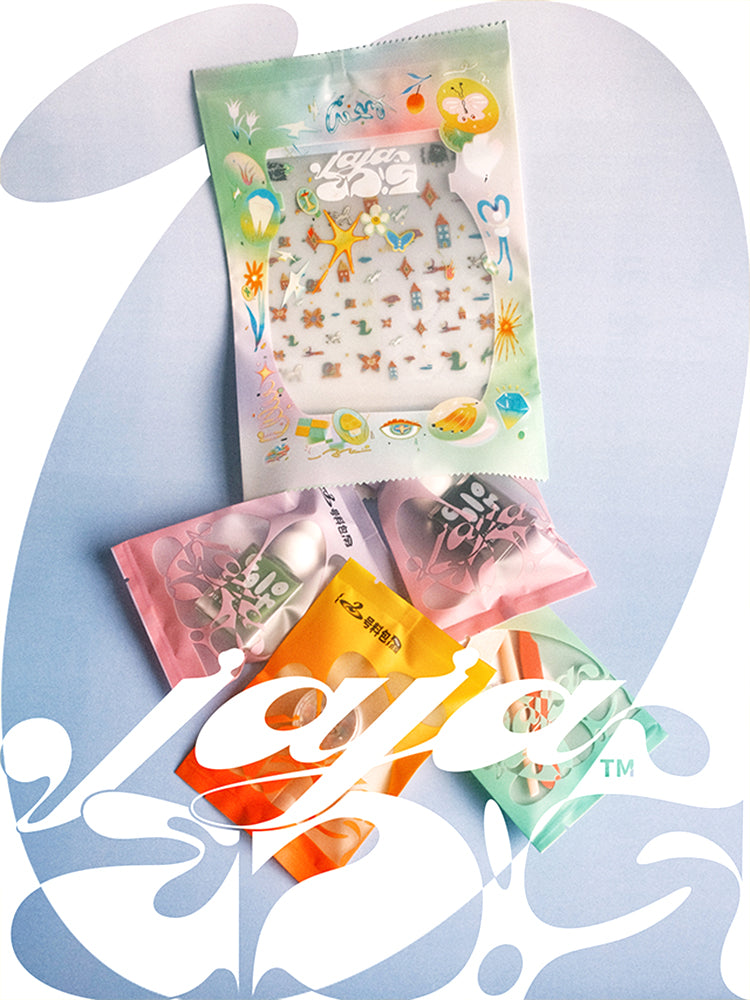 Childlike Dinosaur Crayon Graffiti Press-on Nails / Nail Stickers / DIY set