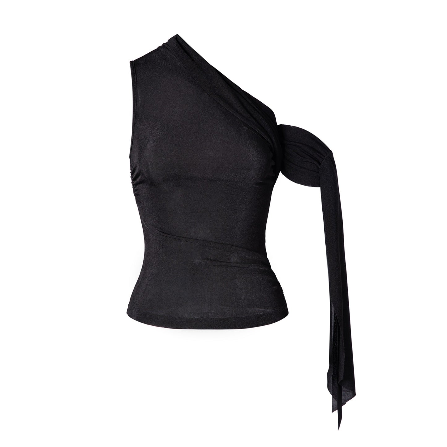 One-shoulder Wrap Top with Chic Asymmetrical Design