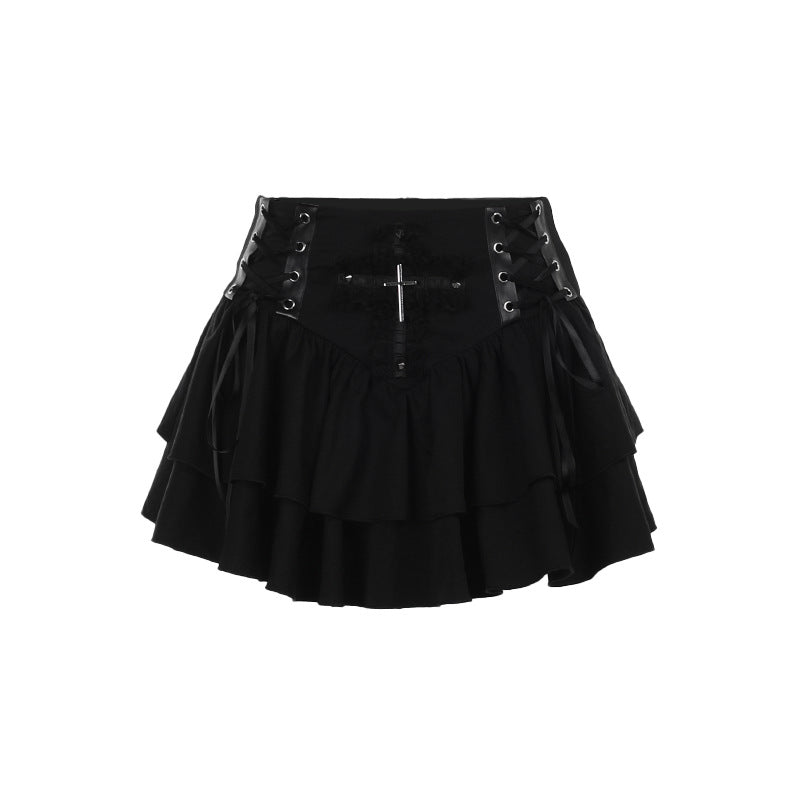 Gothic Corset Ruffle Mini Skirt