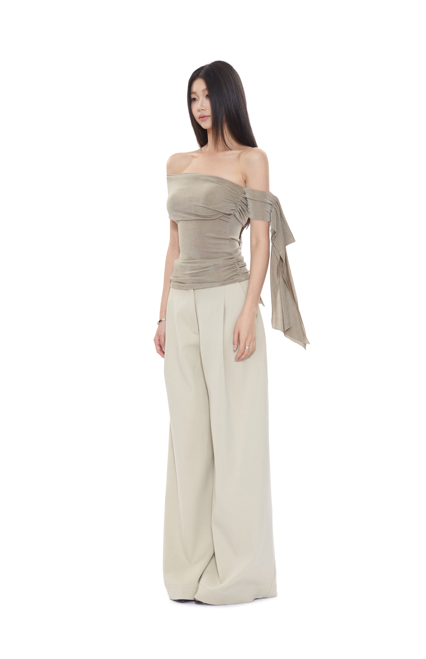 One-shoulder Wrap Top with Chic Asymmetrical Design