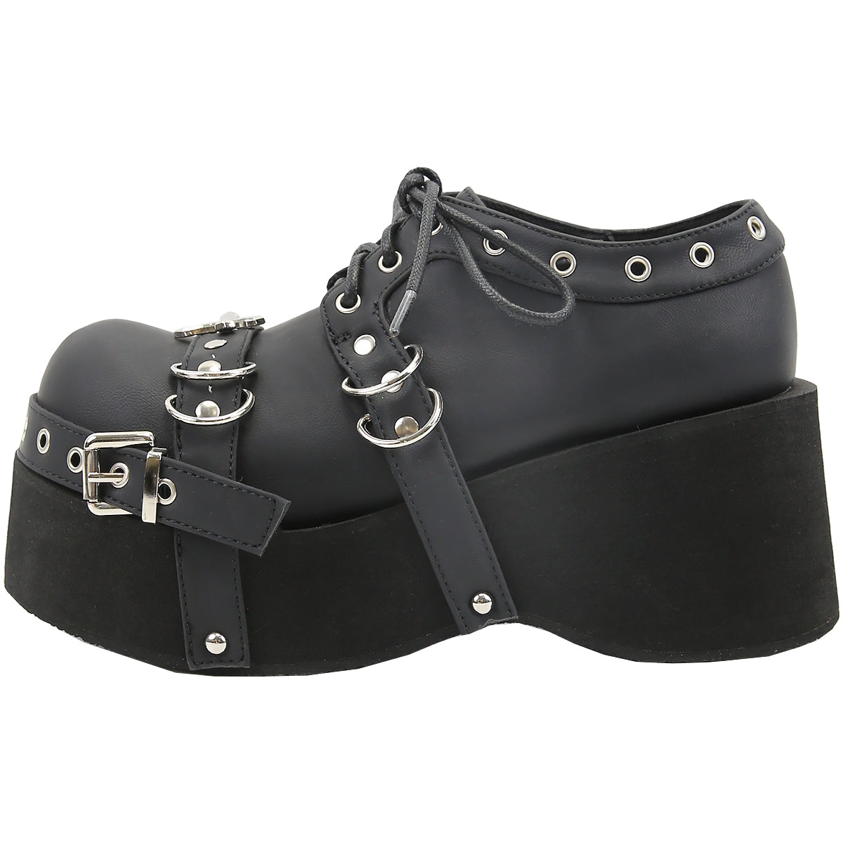 Y2K Dark Patent Leather Platform Shoes