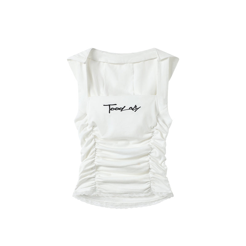 Y2K Minimalist Ruched Tank Top
