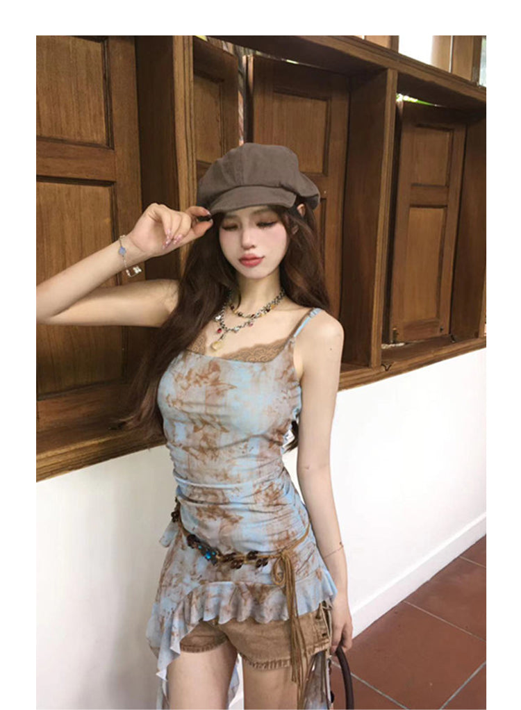 Y2K Wasteland Irregular Tie-Dye Camisole