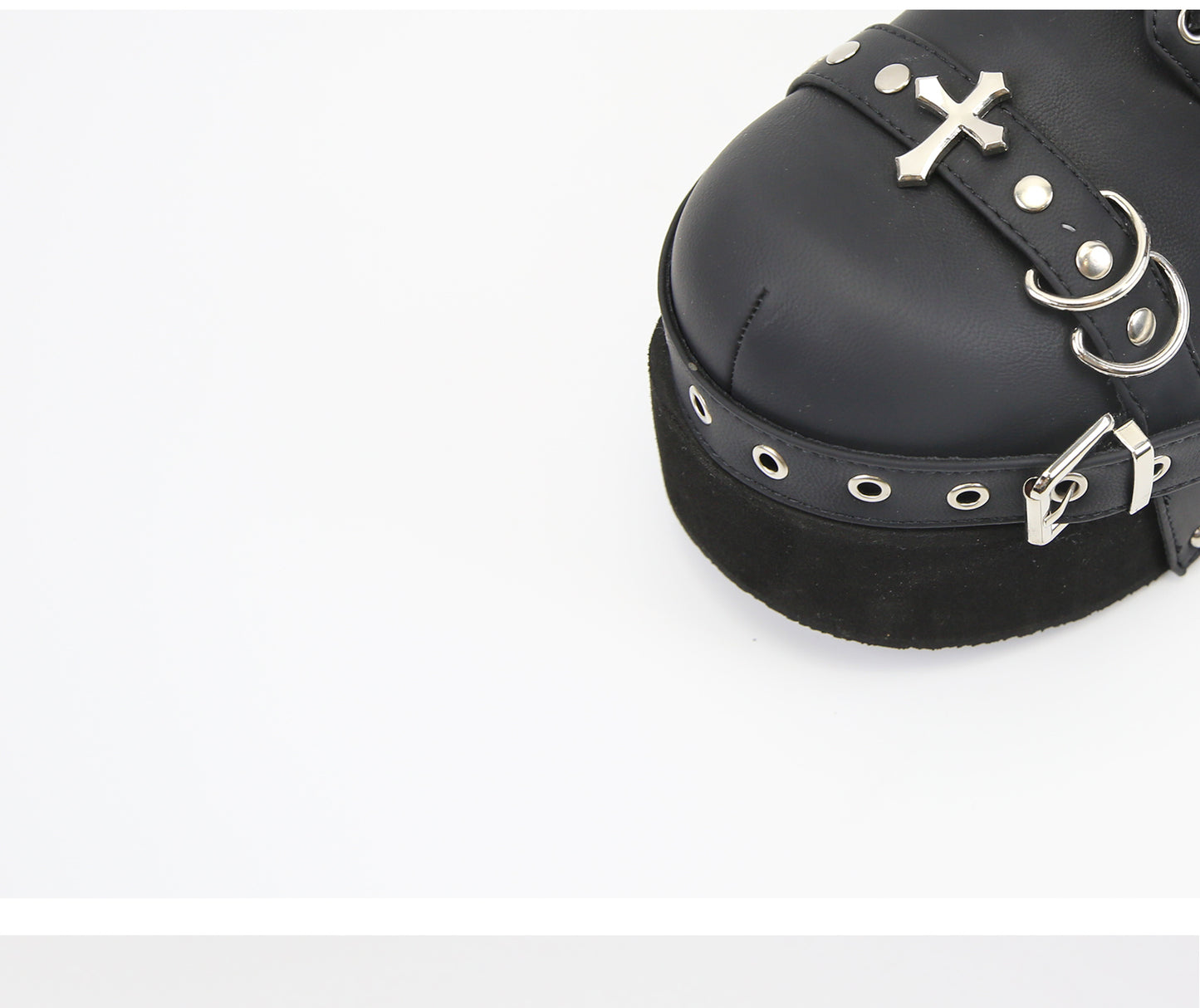 Y2K Dark Patent Leather Platform Shoes