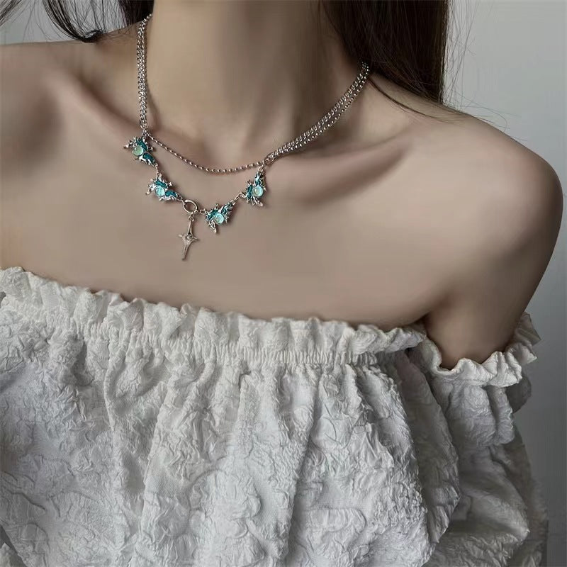 Y2K Ocean Blue Opal Necklace