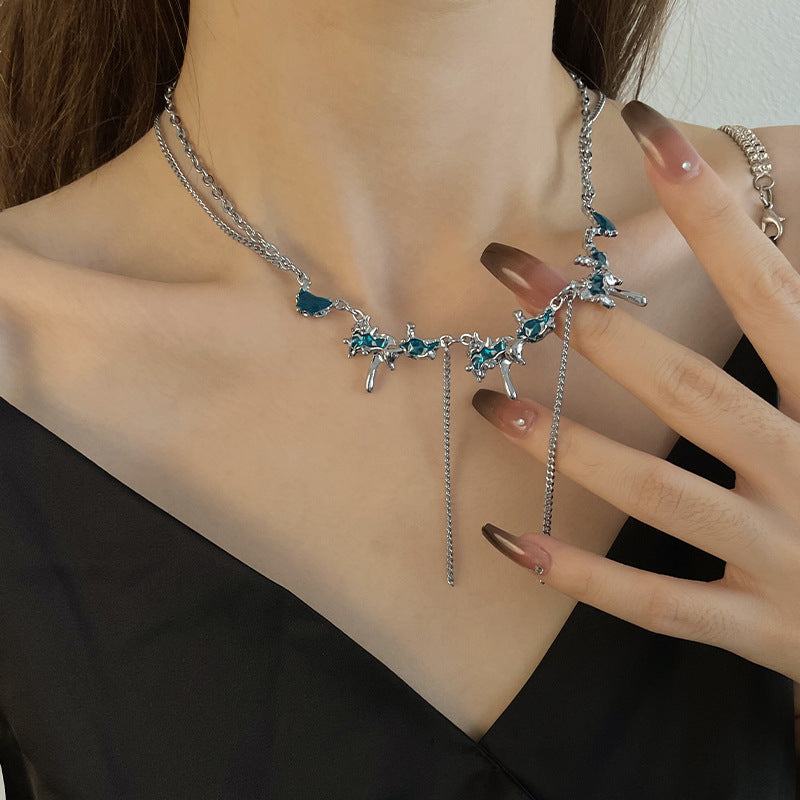 Y2K Ocean Blue Opal Necklace