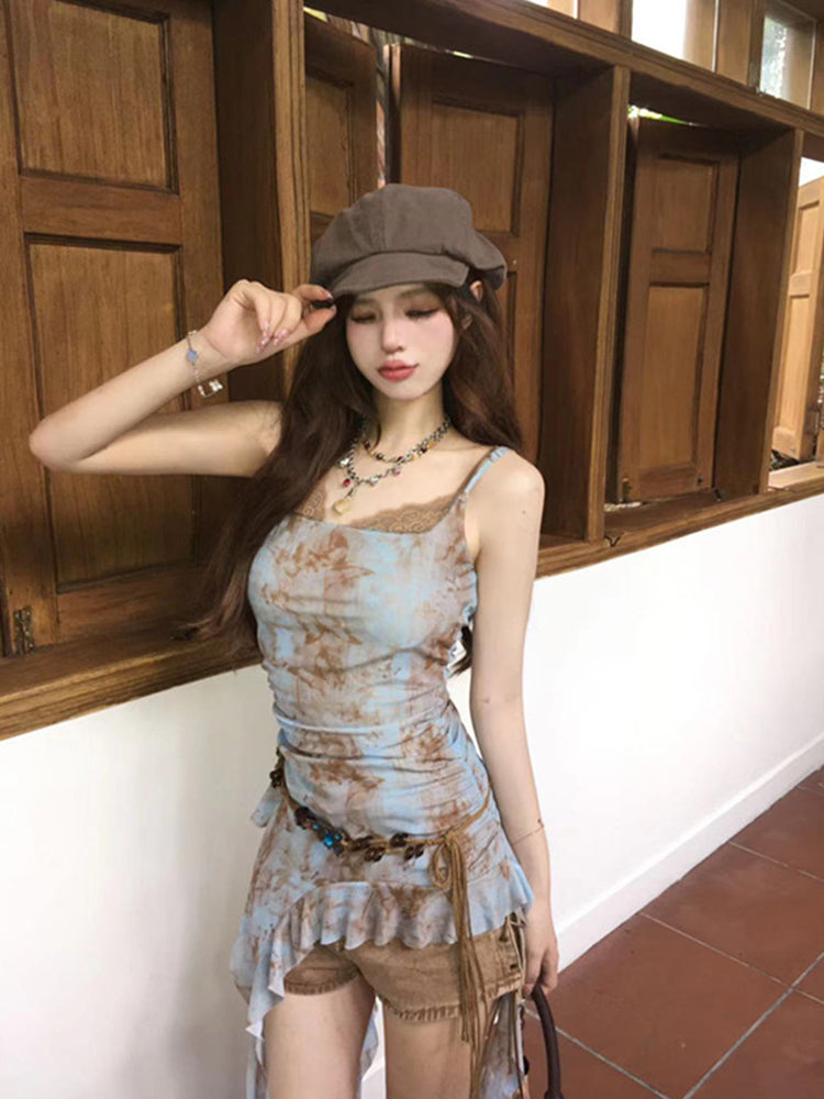 Y2K Wasteland Irregular Tie-Dye Camisole