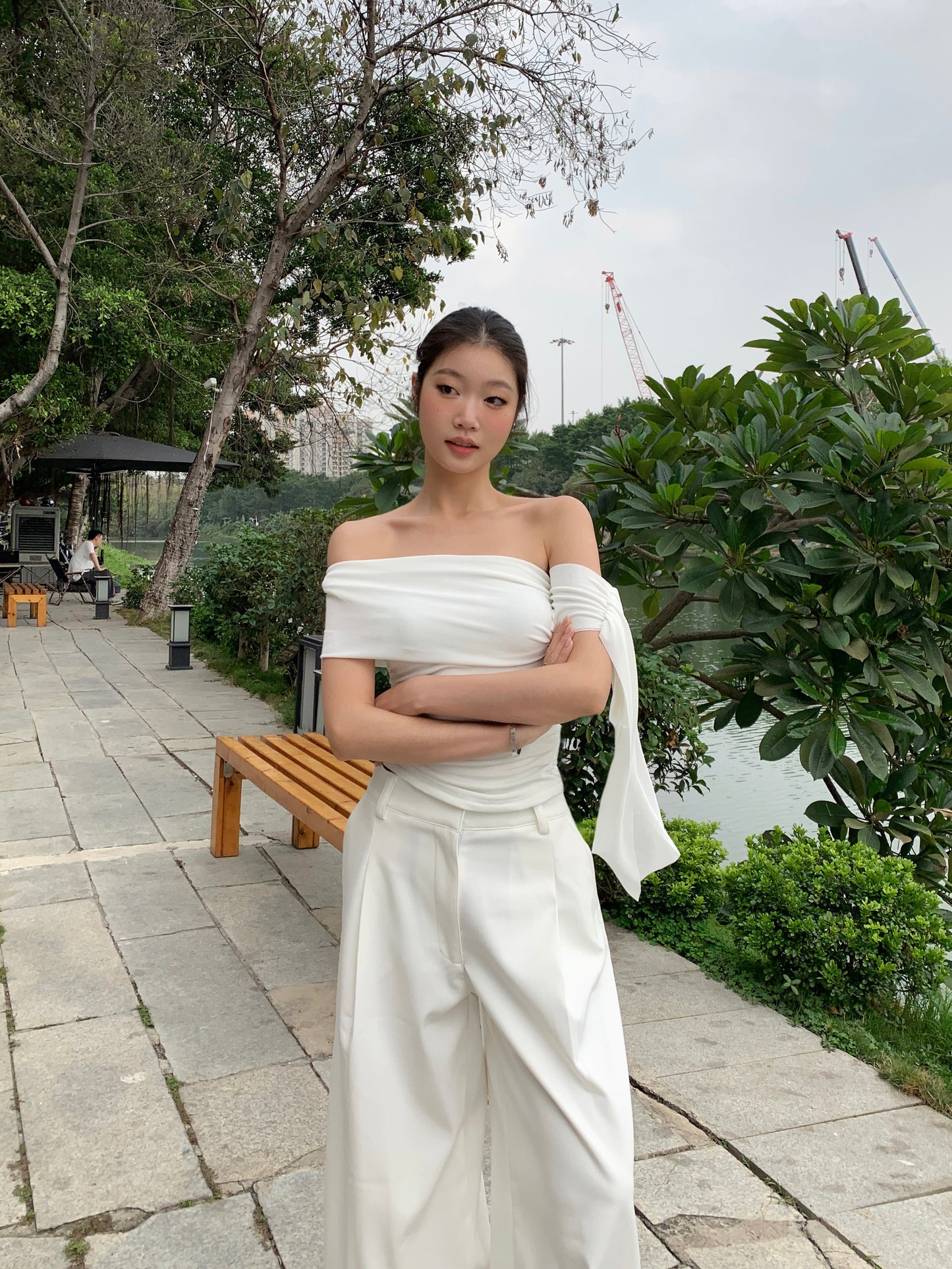 One-shoulder Wrap Top with Chic Asymmetrical Design