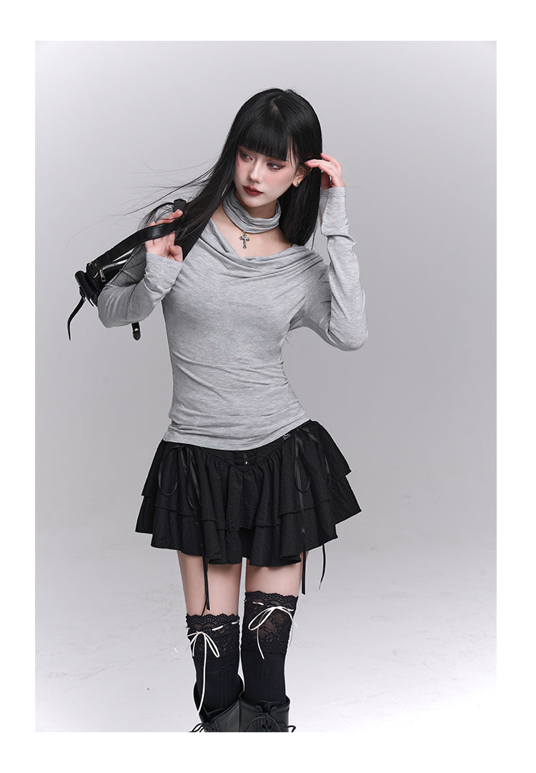Gothic Corset Ruffle Mini Skirt