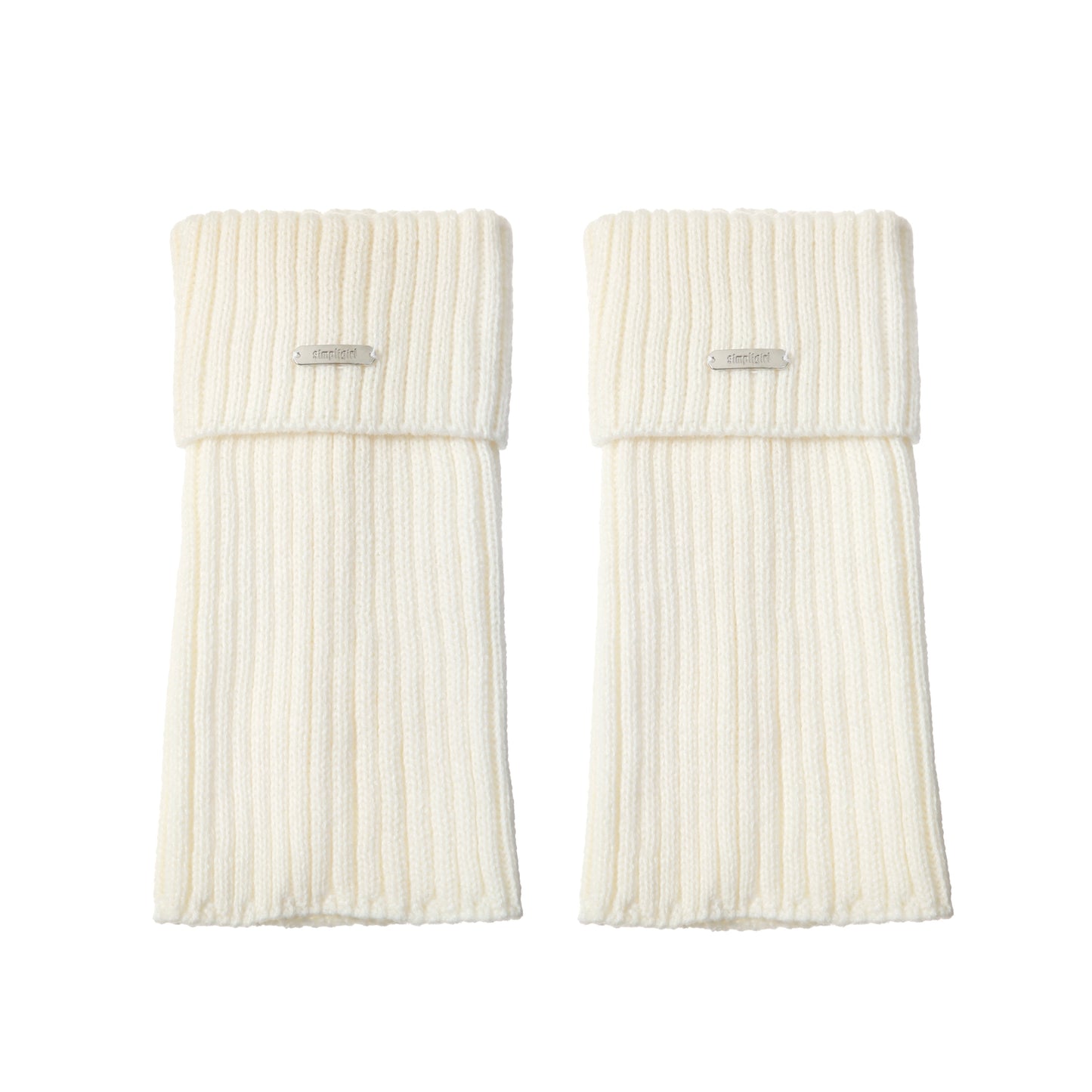 A cloud subculture metal label gray knitted socks pile socks hot girl y2k leg warmers calf socks 