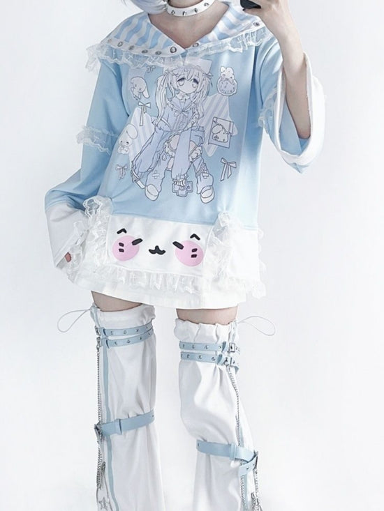Y2K Blue Star Chain Leg Warmers