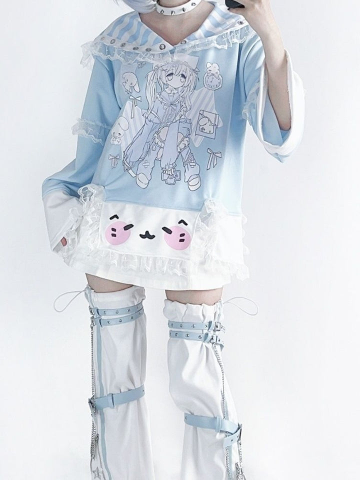 Y2K Blue Star Chain Leg Warmers