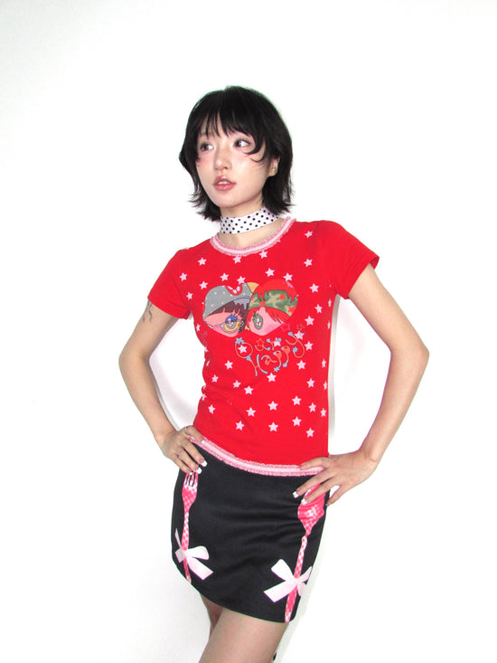 Cultery Print with Bows Skirt 