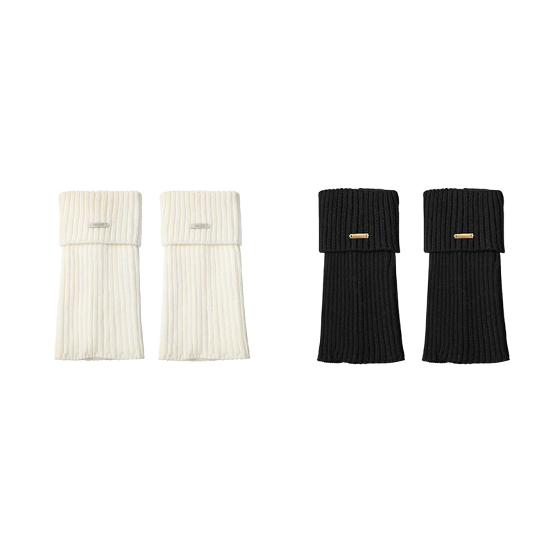A cloud subculture metal label gray knitted socks pile socks hot girl y2k leg warmers calf socks 