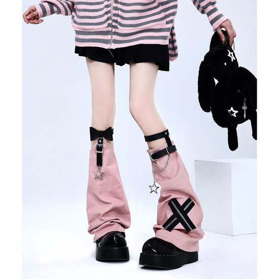 Blackcore Chain Wraps – Y2K Gothic Legwear
