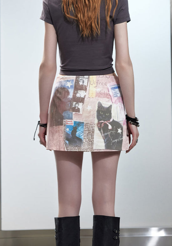 Y2K Cartoon Patchwork Skirt