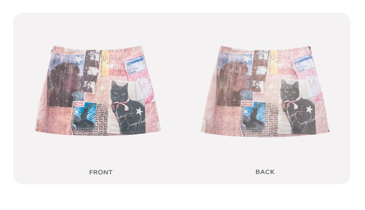 Y2K Cartoon Patchwork Skirt