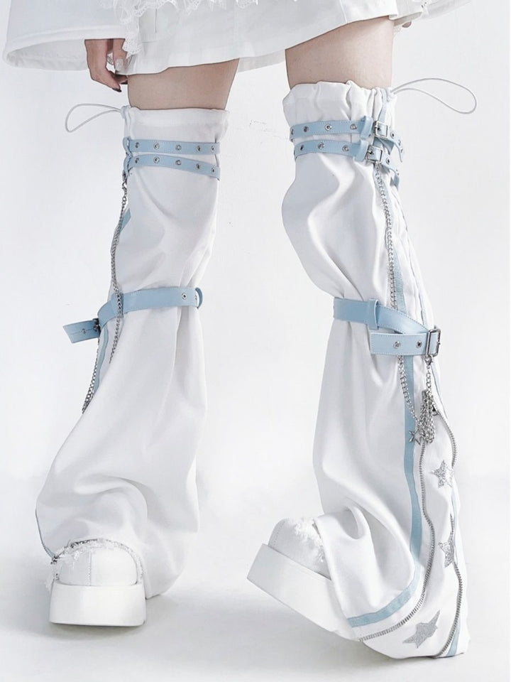 Y2K Blue Star Chain Leg Warmers