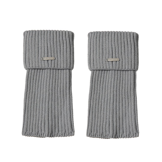 A cloud subculture metal label gray knitted socks pile socks hot girl y2k leg warmers calf socks 