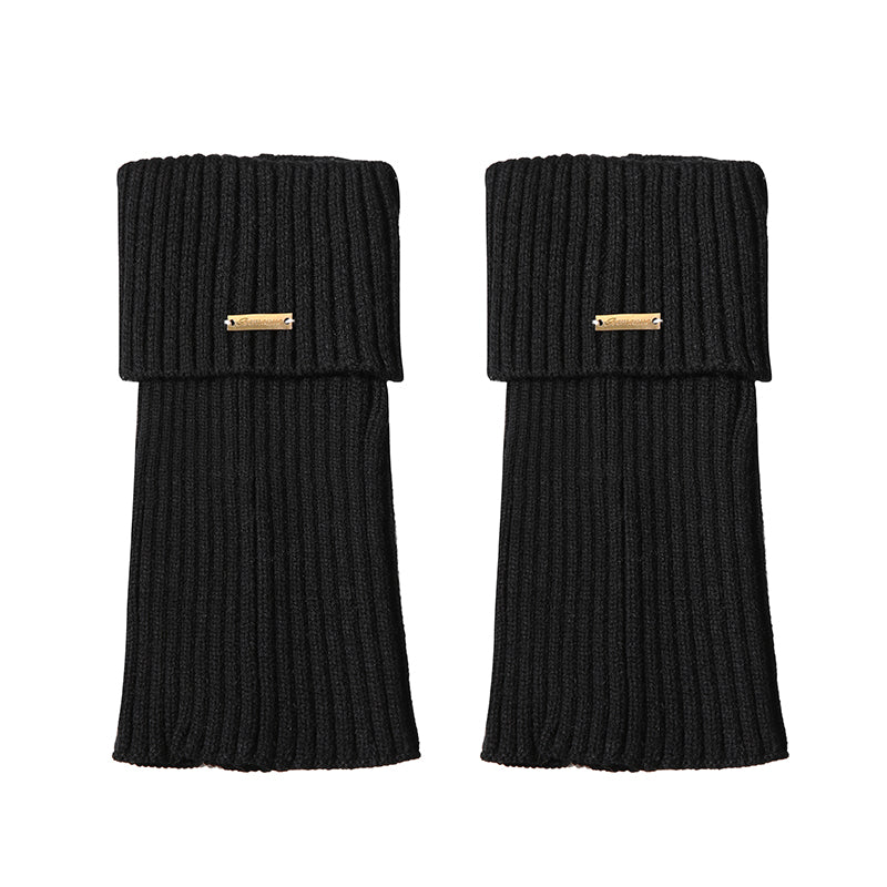 A cloud subculture metal label gray knitted socks pile socks hot girl y2k leg warmers calf socks 