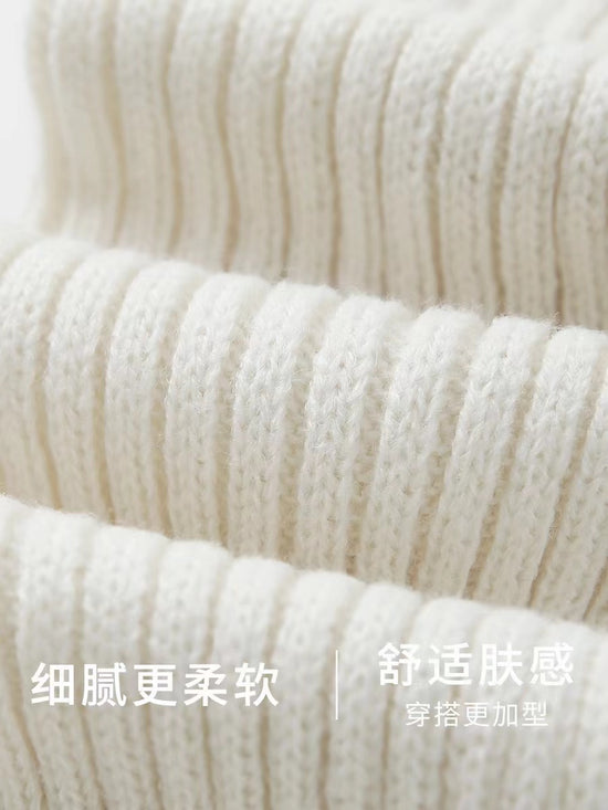 A cloud subculture metal label gray knitted socks pile socks hot girl y2k leg warmers calf socks 