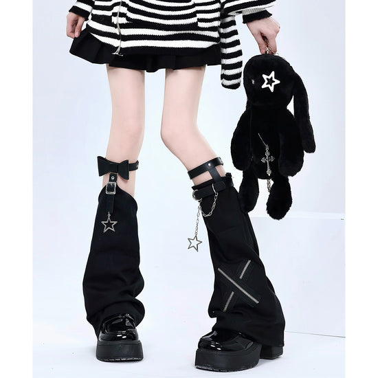 Blackcore Chain Wraps – Y2K Gothic Legwear