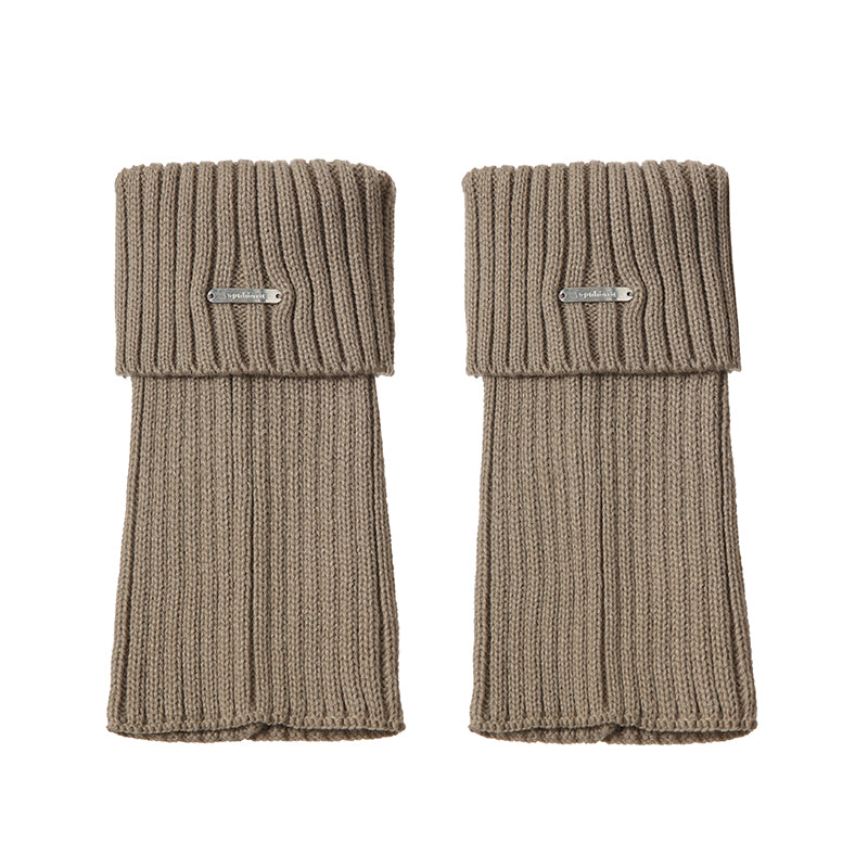 A cloud subculture metal label gray knitted socks pile socks hot girl y2k leg warmers calf socks 